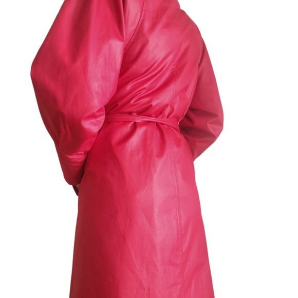 Vintage red puff sleeve trenchcoat - Picture 3 of 10